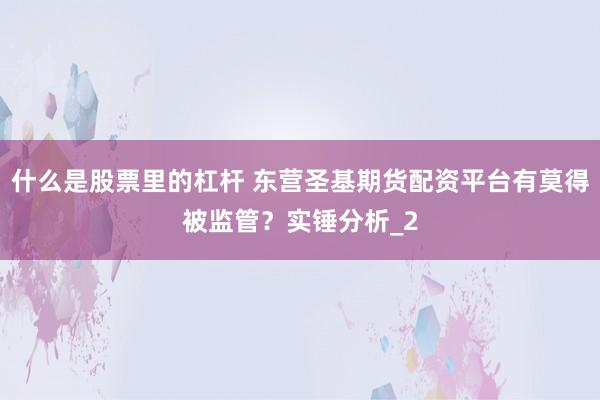 什么是股票里的杠杆 东营圣基期货配资平台有莫得被监管？实锤分析_2
