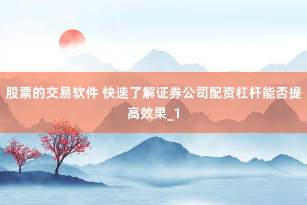股票的交易软件 快速了解证券公司配资杠杆能否提高效果_1
