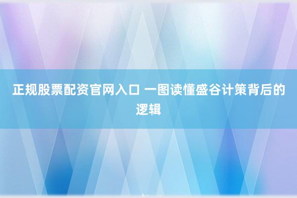 正规股票配资官网入口 一图读懂盛谷计策背后的逻辑