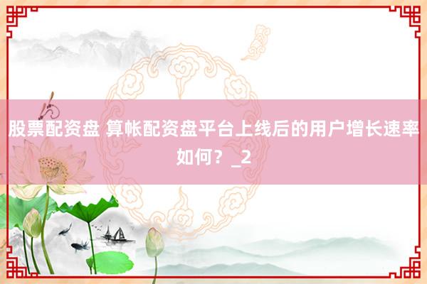 股票配资盘 算帐配资盘平台上线后的用户增长速率如何？_2