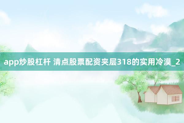 app炒股杠杆 清点股票配资夹层318的实用冷漠_2