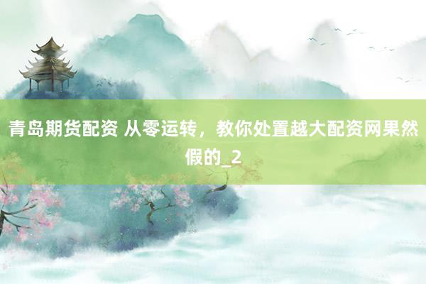 青岛期货配资 从零运转，教你处置越大配资网果然假的_2