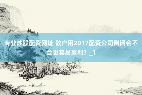 专业炒股配资网址 散户用2017配资公司倒闭会不会更容易赢利？_1