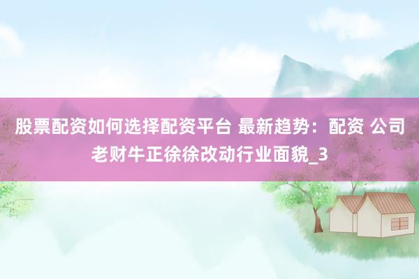股票配资如何选择配资平台 最新趋势：配资 公司老财牛正徐徐改动行业面貌_3