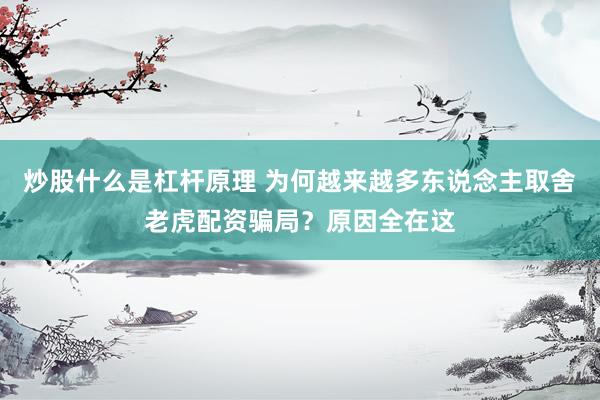炒股什么是杠杆原理 为何越来越多东说念主取舍老虎配资骗局？原因全在这