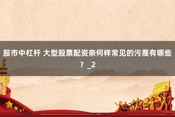 股市中杠杆 大型股票配资奈何样常见的污蔑有哪些？_2