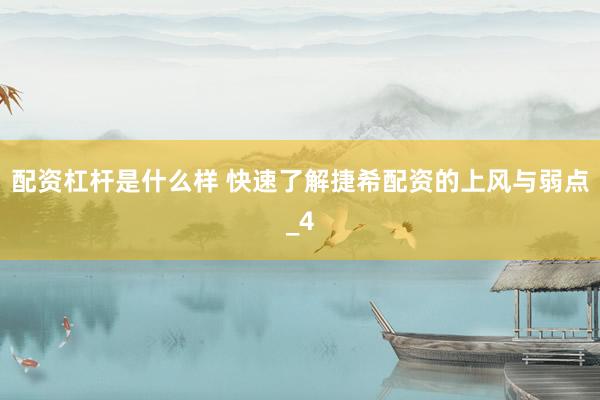 配资杠杆是什么样 快速了解捷希配资的上风与弱点_4