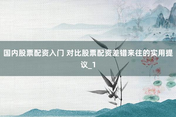 国内股票配资入门 对比股票配资差错来往的实用提议_1